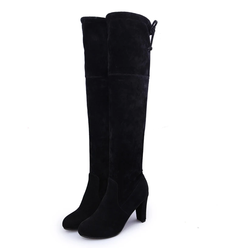 

Best Deal New Fashion Women Stretch Faux Slim High Boots Over The Knee Boots High Heels Shoes 1Pair Gift