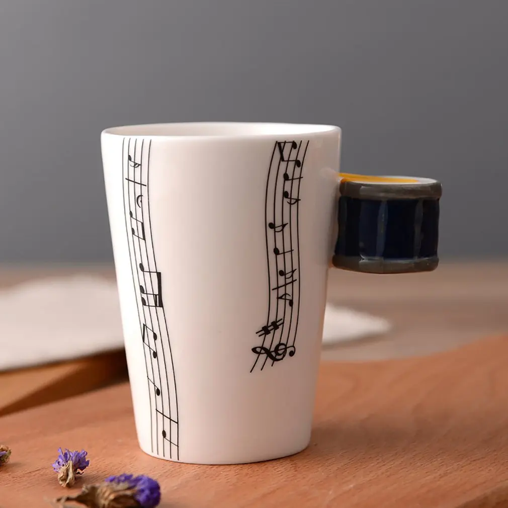 Гитара керамическая кружка чашка персональная музыкальная нота молоко сок лимон кружка кофе чай горячая питьевая чашка домашний офис посуда для напитков - Цвет: Pattern 28