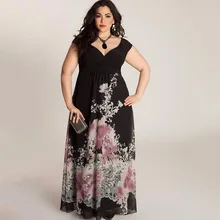Big size 6XL woman long dress 2016 Autumn fat MM elegant sleeveless printing sexy dresses plus size women clothing 6xl dress