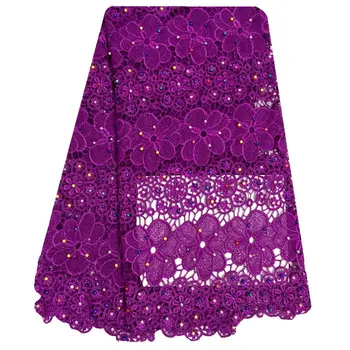 

2016 New High Quality in Tulle Lace French Lace Fabric in Modern Design for Wedding Party Nice Dress lace fabric Purple Color