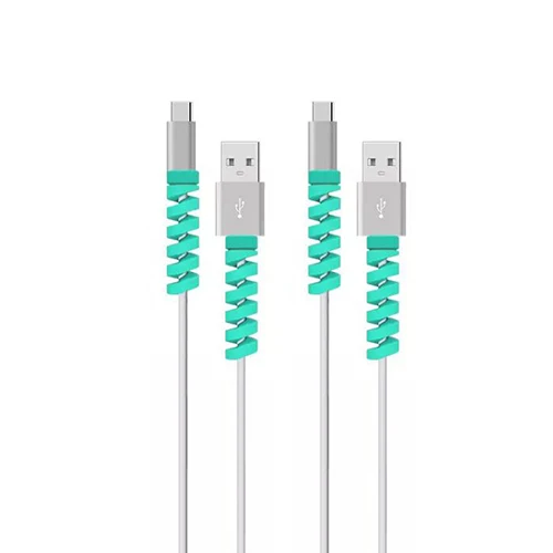 2 шт. защитный кабель для зарядки 6 цветов Choosen для Apple iPhone 8 X Освещение USB кабель для зарядного устройства Шнур восхитительный и милый - Цвет: blue