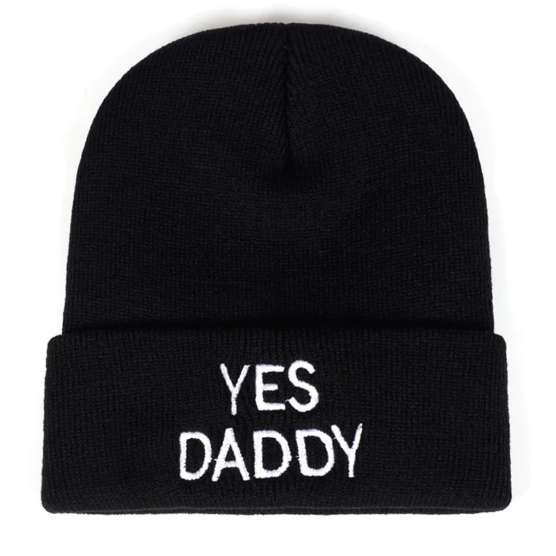 brand Yes Daddy Embroidered Knitted winter hat Cotton men women Hip-hop Skullies Beanie Bone Garros new 2018