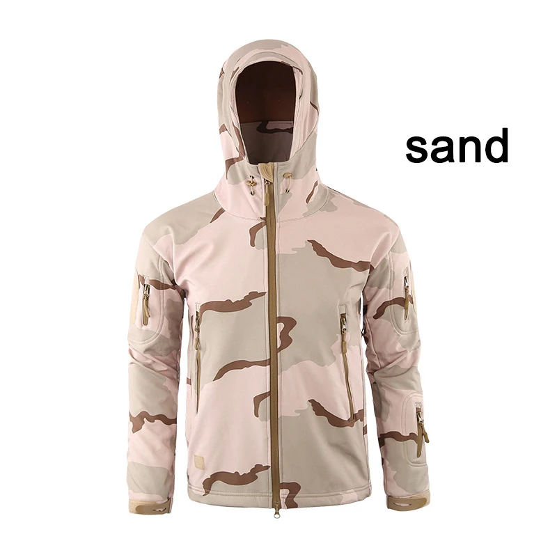 Уличные зимние теплые походные куртки военные тактические софтшелл Куртки разноцветные камуфляжные водонепроницаемые ветрозащитные пальто с капюшоном