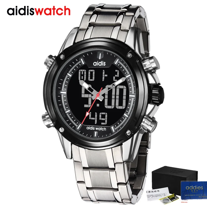 

AIDIS Top Brand Men Military Sport Watches Mens LED Analog Digital Watch Male Army Stainless Quartz Clock Relogio Masculino