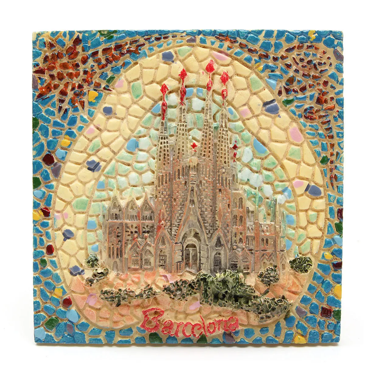 Spain Tourist Souvenirs Gaudi Sagrada Familia Barcelona Fridge Magnets Hand-painted 3D Resin refrigerator stickers