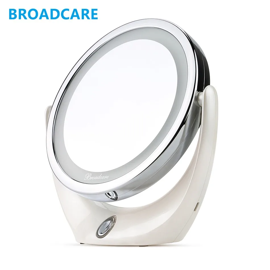 BROADCARE Portable Vanity Table Cosmetic Makeup Mirror Lighted LED led