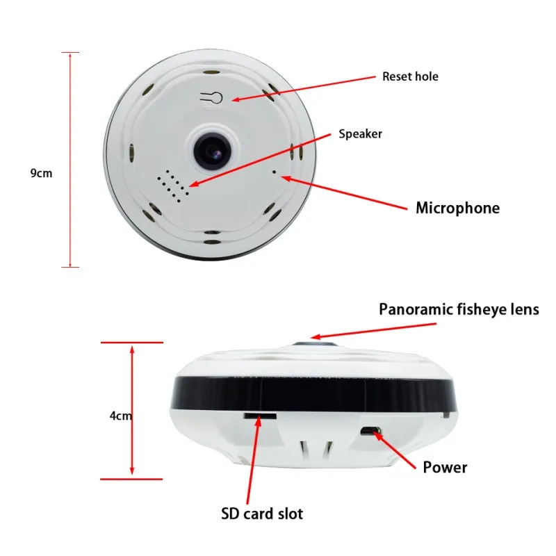 Panoramic 360 Degree 3D VR 1080P HD Wifi Smart Camera with Full View Fisheye Lens Night Vision & 2 Way Audio Intercom Free APP_9