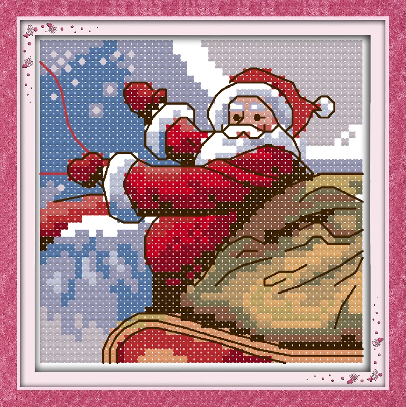 Santa Claus (6) cross stitch kit cartoon 11ct count print canvas