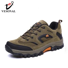 VESONAL/Новинка года; сезон осень-зима; мужские кроссовки; Повседневная Уличная обувь для пешего туризма; удобная дышащая мужская обувь с сеткой; нескользящая обувь