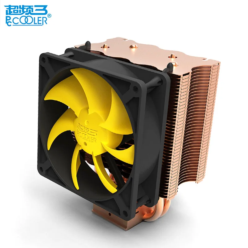 PCcooling CPU cooler 9cm quiet fan 2 copper heatpipes computer pc cpu cooling radiator for AMD Intel 775 1155 1150 1151 1156 1 piece jonsbo fr 201p 120mm pc case cooler cpu fan radiators computer cooling fan led light 4pin pwm for intel amd diy mod