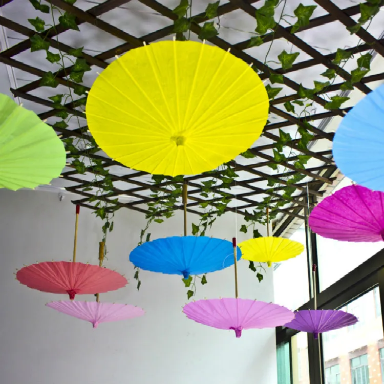 Hot sale 30 cm pretty Handmade Paper Umbrella multicolor Background