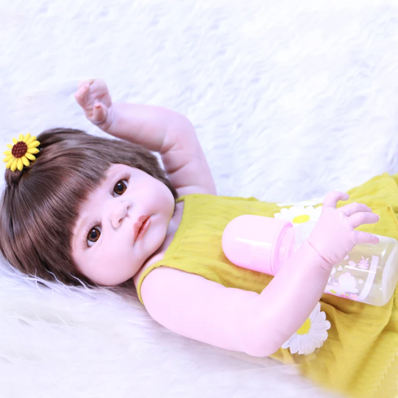 

NPK reborn dolls 23" victoria girl full silicone reborn baby doll gift newborn babies toddler princess doll bebes reborn meinia