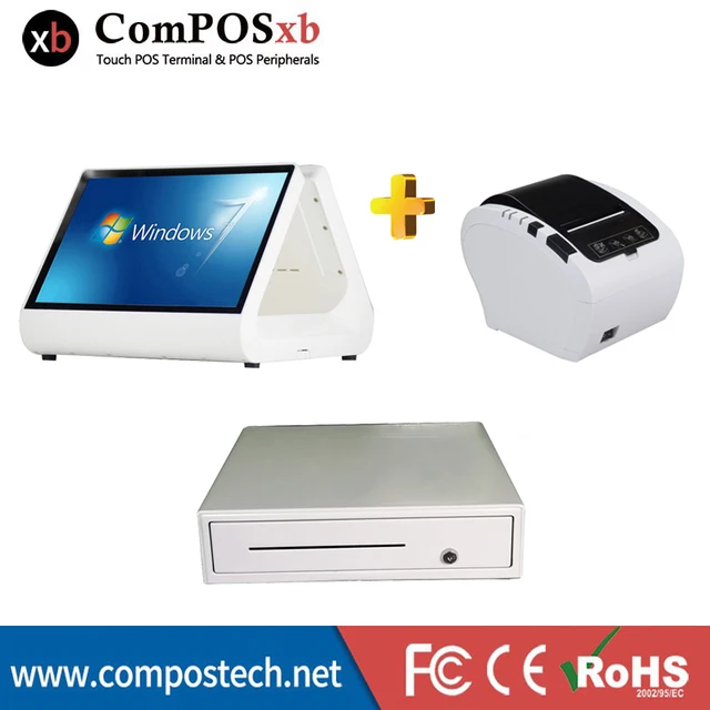Special Offers Capacitive 12 Inch Double Display Touch Terminal  POS Restaurant POS With Thermal Printer 80mm Retail POS Cash Drawer