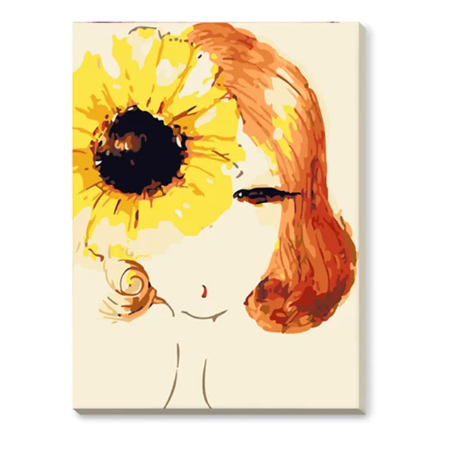 Buy digital paint by numbers COCO girl coloring by numbers beauty girls diy oil