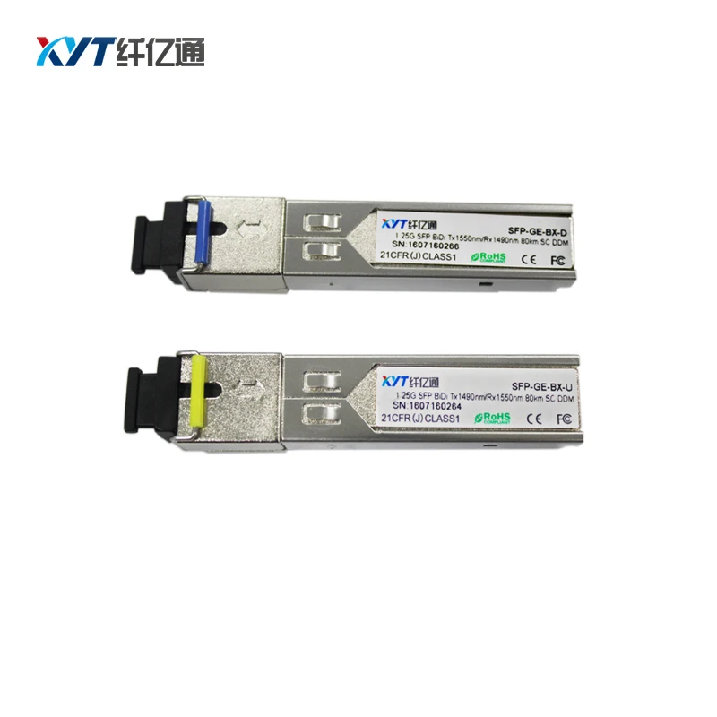 1 пара 155M 1310/1550nm SC соединитель волоконно-оптический SFP приемопередатчик 60 км 80 с DDM