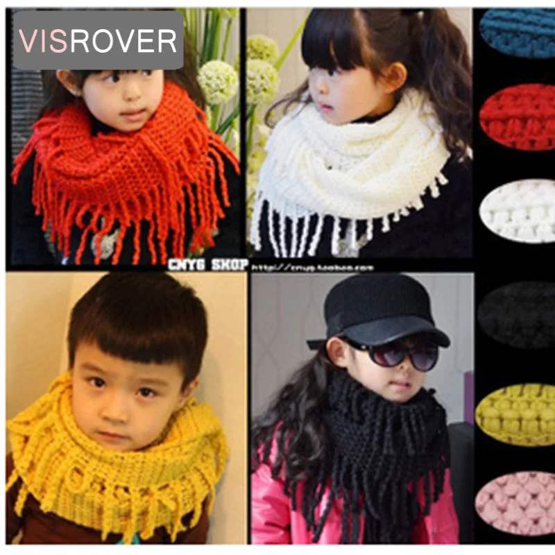 VISROVER 10 colorways унисекс Детские дешевые зимние акриловые вязаный снуд зима теплая шаль шарф и шаль оптовая продажа с низкая цена