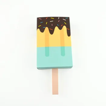 

50pcs FENGRISE Kraft Candy Box Paper Box Bag Candy Gift Box Ice Cream Shape For Party Wrapping Supplies Birthday Party Favors