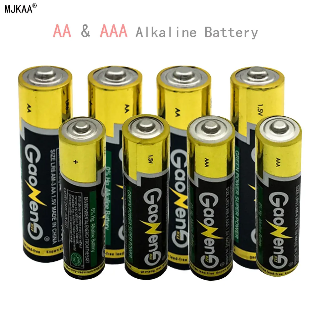 

GQYM 4pcs AA Alkaline Battery 5 LR6# + 4pcs AAA Alkaline Battery 7# LR03 Alkaline Dry Battery 1.5V For Toys Camera