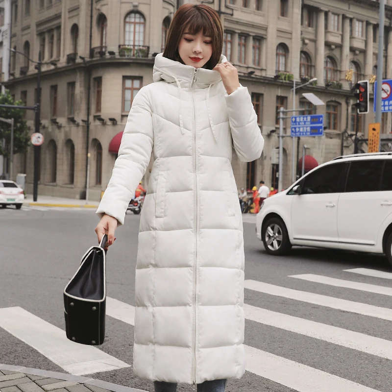 Зимняя женская куртка, модная, длинная, утолщенная, теплая, куртка на хлопковой подкладке, верхняя одежда, парки, плюс размер 6XL, женская одежда