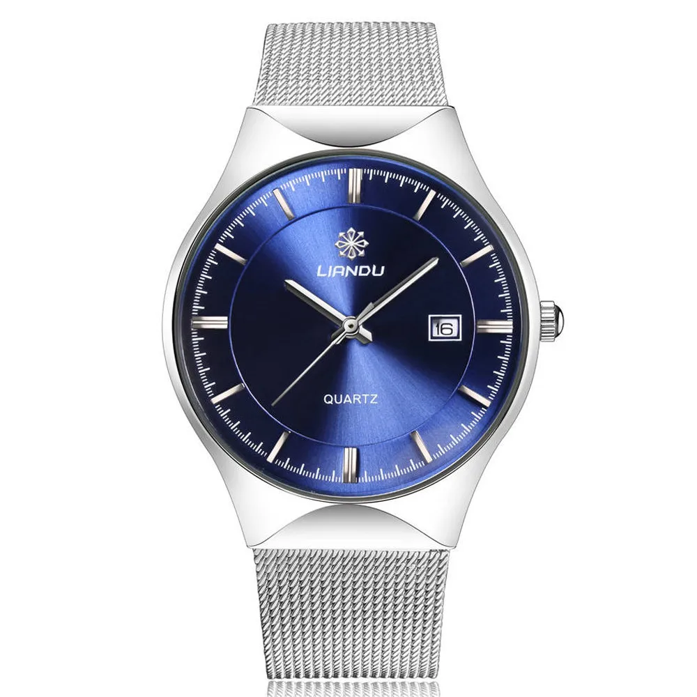 

Luxury Brand Analog Display Date Men's Clcok Stainless Steel Analog Quartz Wrist Watch Casual Men Watches relogio masculino