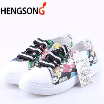 

Men Shoes Spring Autumn Fashion Unisex Graffiti PU Leather Casual Lazy Shoe White Shoes Catwalk Shoes