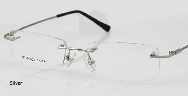Новое поступление+ Мода+, титановые 8189 очки без оправы, очки, оправа для очков, Oculos De Grau - Цвет оправы: Серебристый