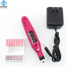 OPHIR 100 V~ 240 V Ручка Форма электрическая дрель для ногтей оборудование для дизайна ногтей маникюрный набор пилочек 6 сверл ручная дрель_ KD138