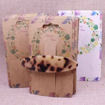 

New DIY 100pcs THANK YOU Jewelry package cards paper necklace/earring/hair ornaments display tag card purple flower stytle