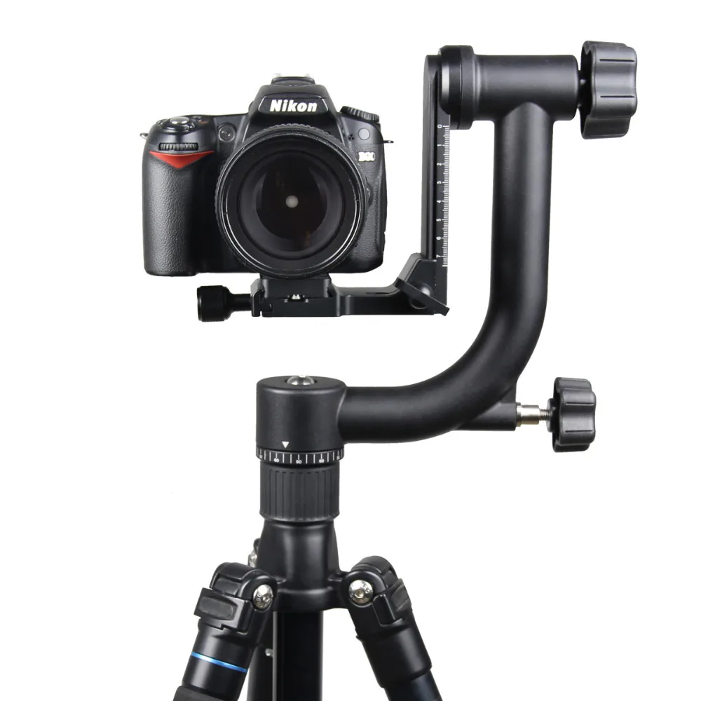 Professional Aluminum Gimbal Tripod Head For Heavy Telephoto Lens DSLR Camera 360 Panoramic Swivel Tripod Head up to 10KG