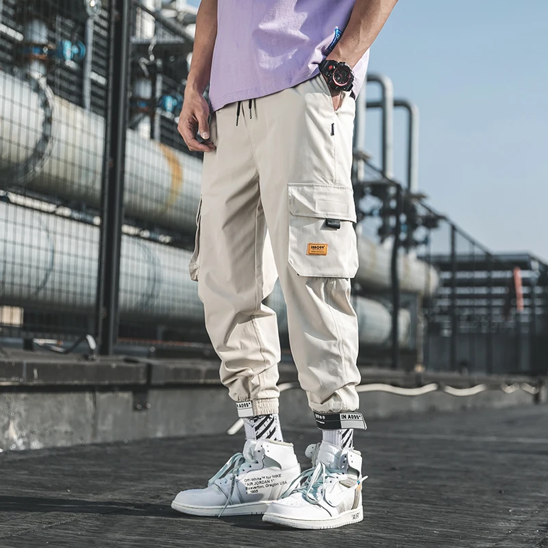 

Cargo Pants Men High Quality 2019 Spring Autumn Ankle-length Trousers Japanese Style Men Joggers