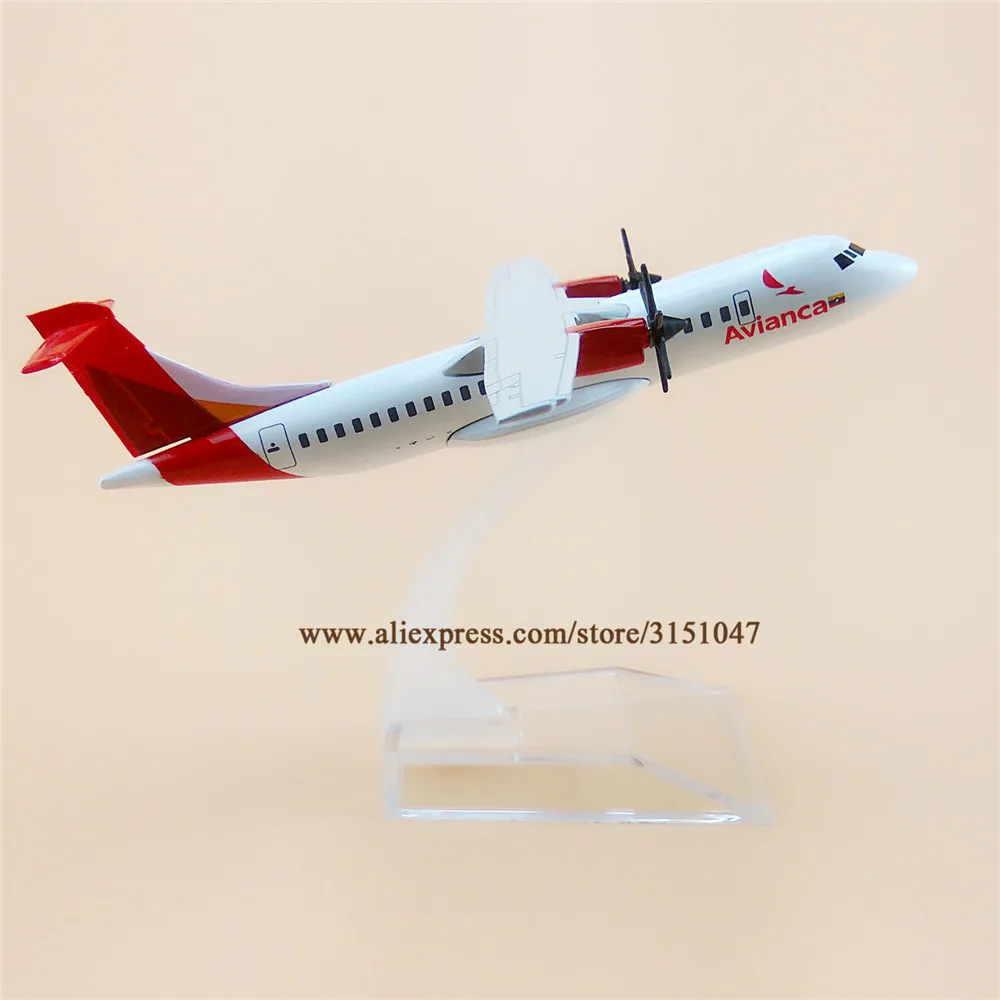 Сплав металла воздушный Avianca ATR 600 авиакомпаний модель самолета Avianca ATR 600 дыхательные пути самолет модель стенд летательные аппараты детские подарки; каблук 16 см