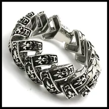 Модный Топ качество 154g Для мужчин браслет 316 Нержавеющая сталь Лидер продаж Fleur De Lis Браслет
