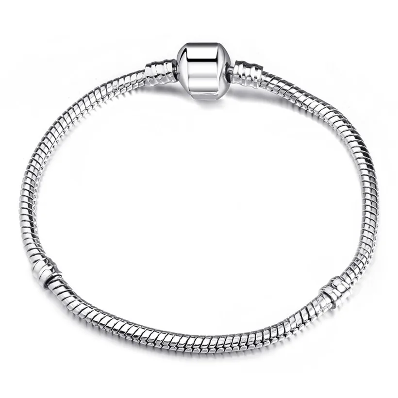 

NO LOGO 2019 Silver Plated Basic Chains Snake Clasp Bracelets European Bracelets & Bangle Charms DIY Jewelry Whsle Price Jewelry