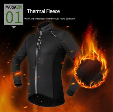 WOSAWE Thermal Winter Cycling Jackets Windproof MTB Bike Wind Jacket Out Sports Chothes PU in Front and Sleeve Waterpoof   WOSAWE Thermal Winter Cycling Jackets Windproof MTB Bike Wind Jacket Out Sports Chothes PU in Front and Sleeve Waterpoof