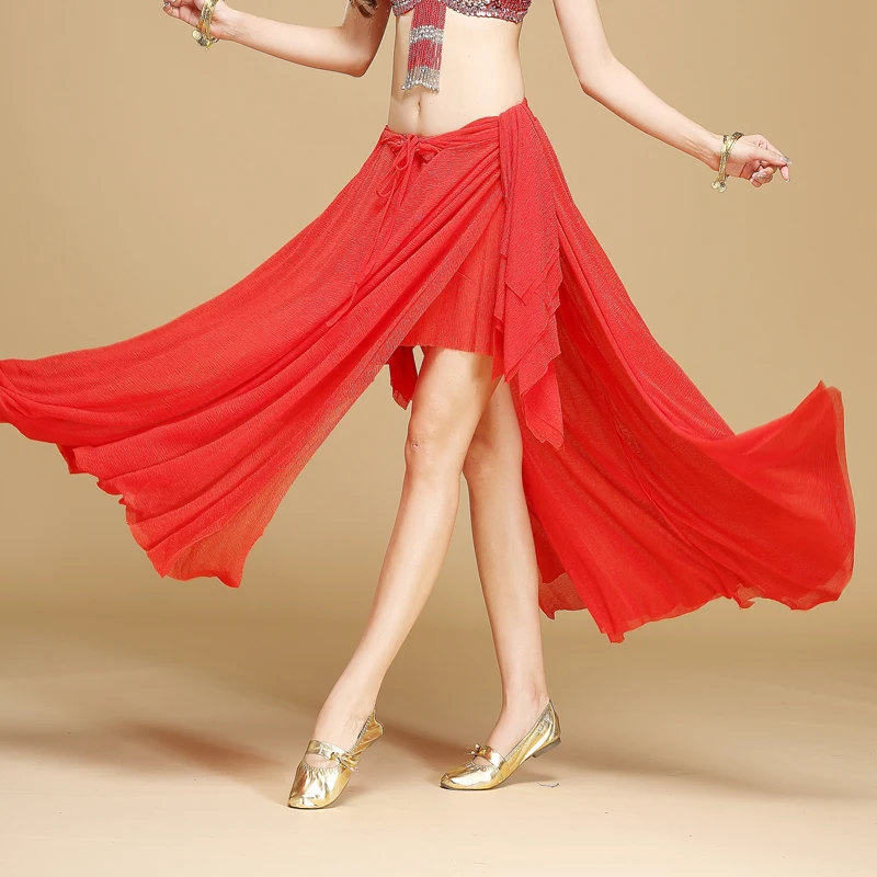 

Belly Dance Skirt 2016 Time-limited Promotion Women Cotton For Oriental Dance Costumes Woman Belly Skirt Sexy Open Fork Q03
