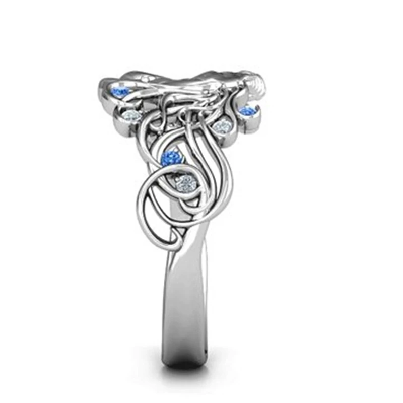 Серебряное кольцо принцессы с единорогом для мужчин и женщин, ювелирные изделия, свадебные подарки для помолвки