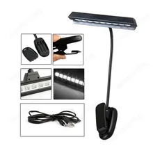 10 Светодиодный светильник белого цвета для чтения с оркестровым листом+ usb-кабель(GT019