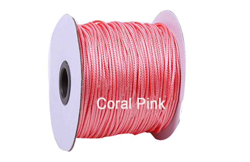

0.5mm Colorfast Coral Pink Korea Polyester Wax Cord Waxed Thread+200yds/roll+Jewelry Bracelet Necklace Wire String Accessories