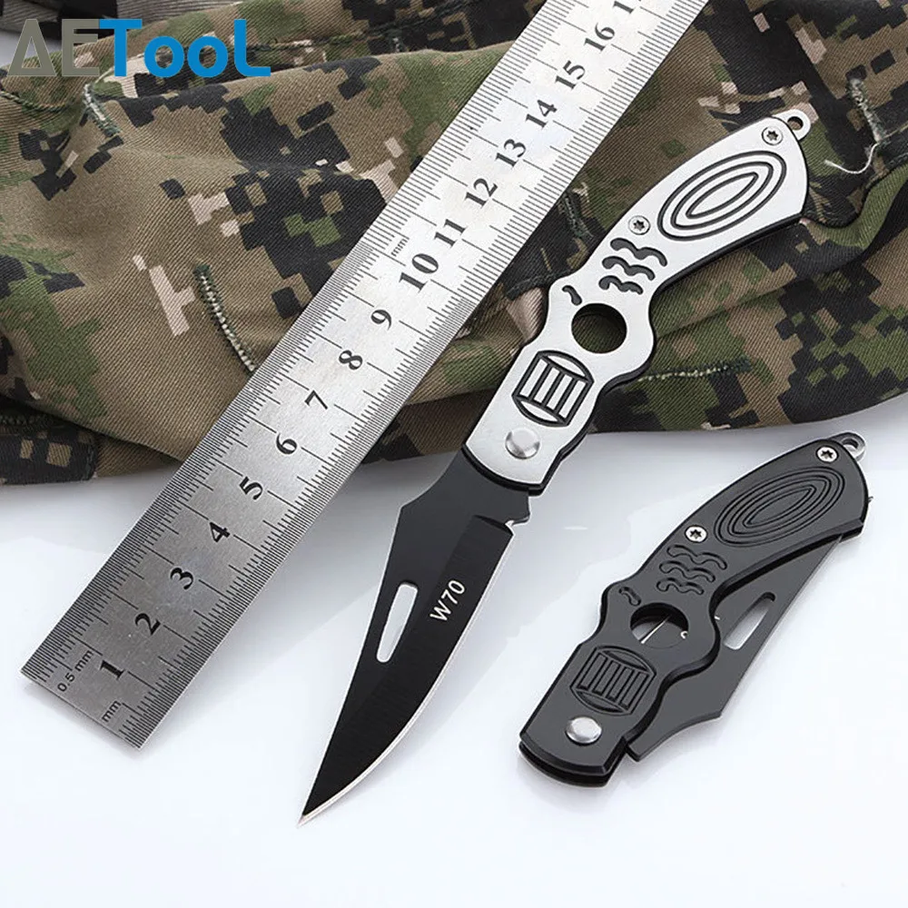 AETool Mini Portable Knife Fold Camping Tactical Folding Pocket Ring Outdoor Tools Hunting