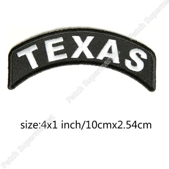 

TEXAS Black White BIKER VEST PATCH Iron On Embroidered Motorcycle Clothing Chest Badge UNIFORM MILSPEC DARK OPS SWAT