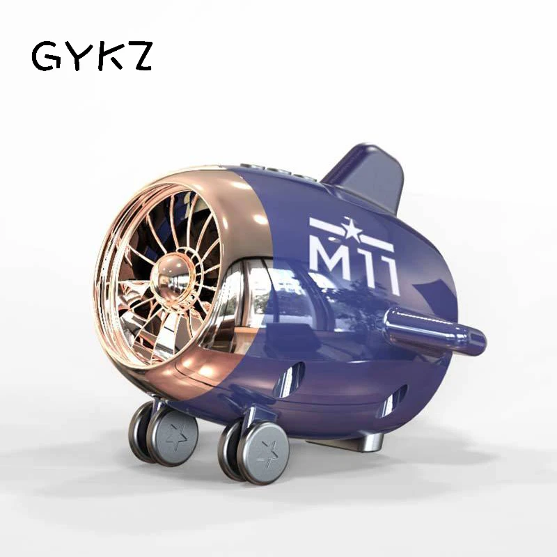 

GYKZ Bluetooth Speakers Small Aircraft Subwoofer Wireless Speakers Originality Metal Portable Digital Intelligen Loudspeaker Box
