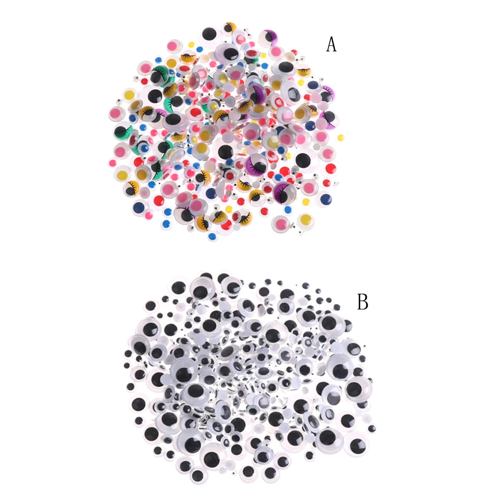 300 шт Смешанные 2 см/1,5 см/1 см/0,8 см/0,4 см Googly куклы глаза куклы аксессуары не самоклеющиеся DIY Скрапбукинг плюшевые мягкие игрушки