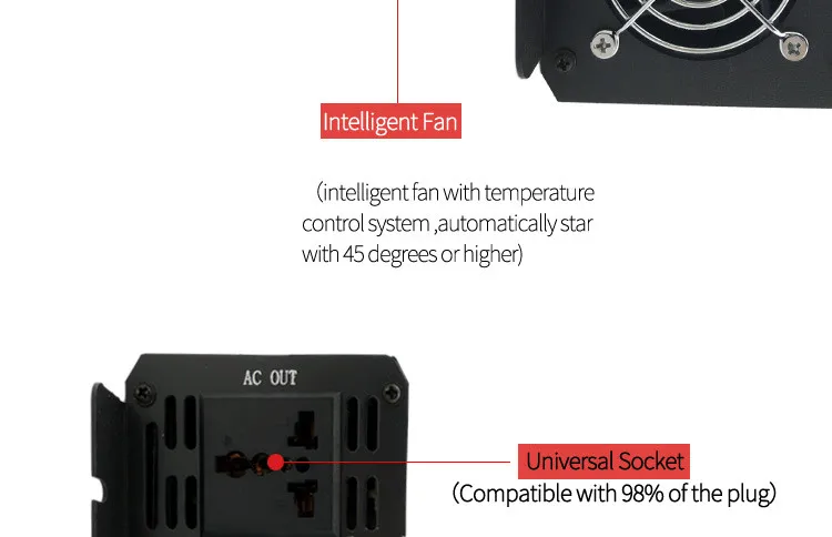 800 Вт Чистая синусоида солнечный инвертор переменного тока DC 12V 24V 48V к переменному току 110V 220V