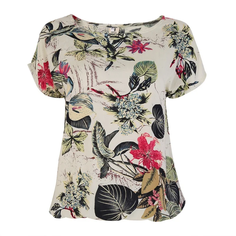 

Women's New Summer Fashion Floral Printed O-neck Ladies Shirts Tops Casual Shirt Blouse Female Plus Size