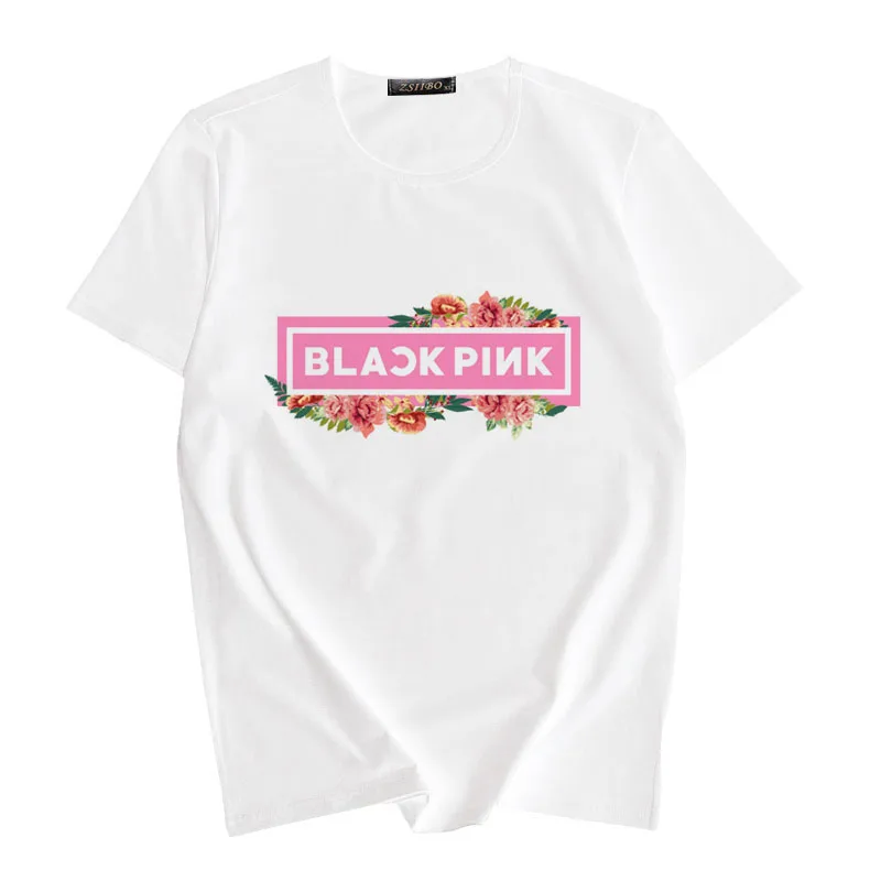 

BLACKPINK Album Kpop New Summer Women Shirt Hip Hop Casual Letters Printed Fashion T-Shirt Clothes Printed Short-Sleeve Tops