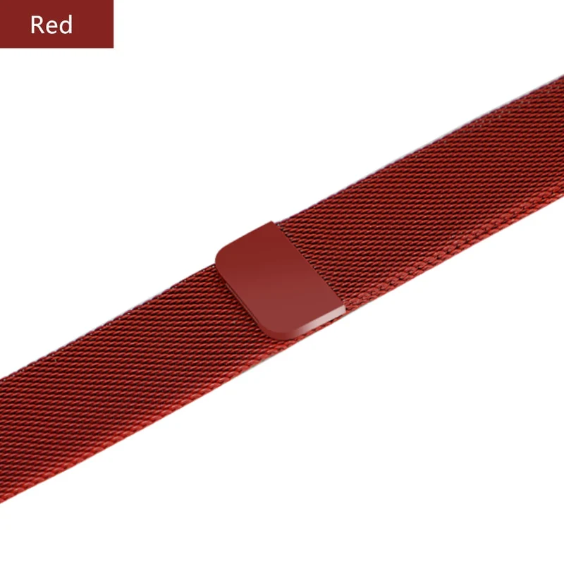 Ремешок для apple watch 4 3 5 42mm 44mm apple watch band Миланская петля металлическая сетка ремешок для часов iwatch series 5 4 - Цвет ремешка: red