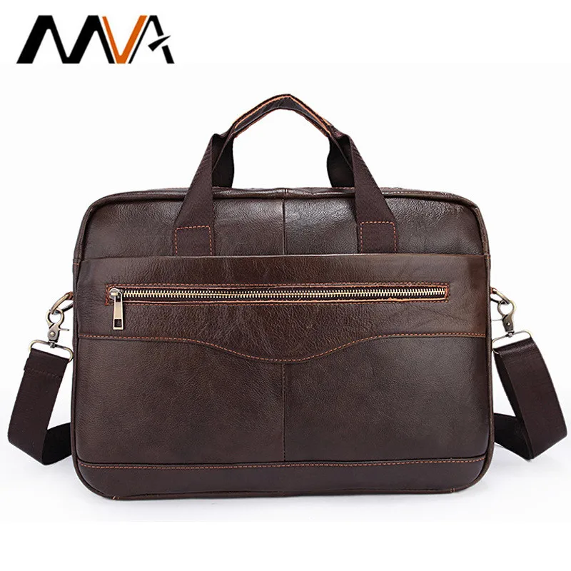 

Cow Leather Laptop Bag 14 inch Causal Handbags with Handle Genuine Leather Shoulder Bags Messenger Bag Men Leather Bags Men