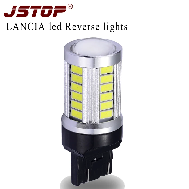 

JSTOP T20 LANCIA led Reverse bulbs white 7443 Car 24V 6000K backup light canbus W21/5W 12VAC T20 auto 6000k led Reverseing lamps
