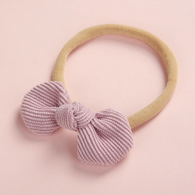 

Newborn Baby Girls Knot Bows Nylon Headbands Super Soft Elastic Stretchy Corduroy Handtie Head Wear Hair Accessories