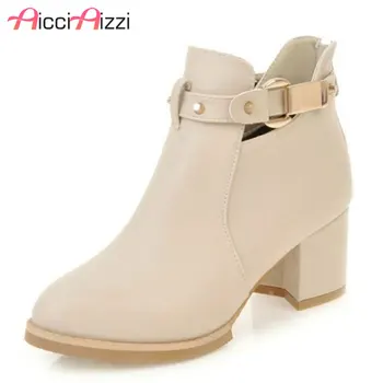 

ZALAVOR Lady High Heel Ankle Boots Women Round Toe Ankle Strap Warm Shoes Female Fashion Concise Dating Footwears Size 34-43